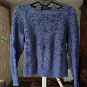 Old Navy Women's Cable Knit Scoop-Neck Sweater in Denim Blue